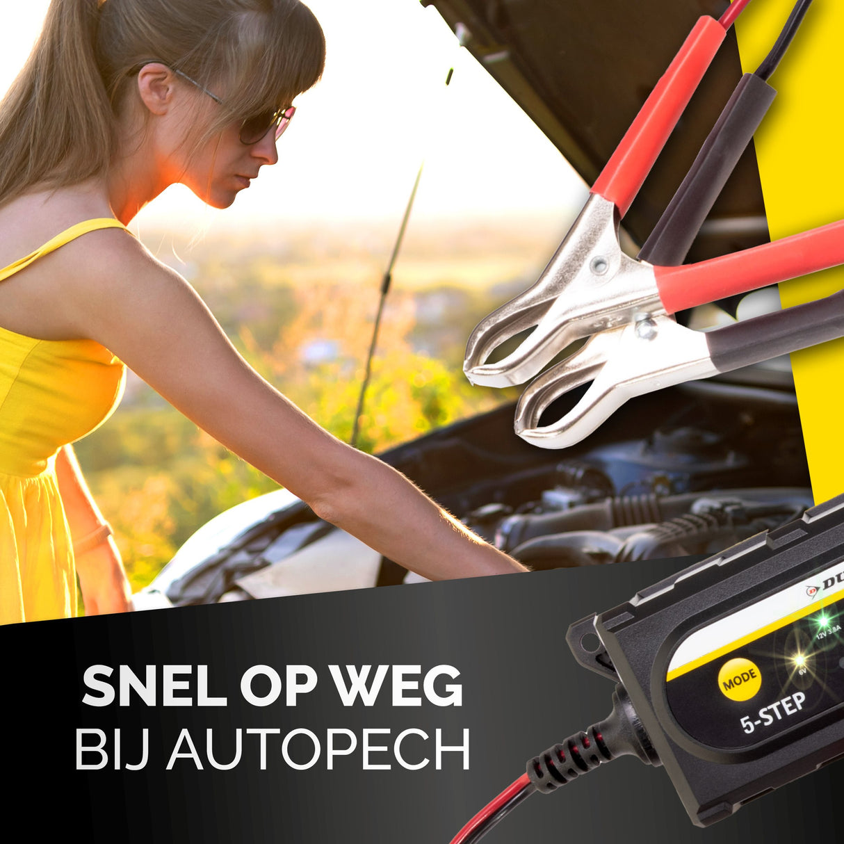 Dunlop Acculader LED 12V - Auto/Motor/Boot - maximondo