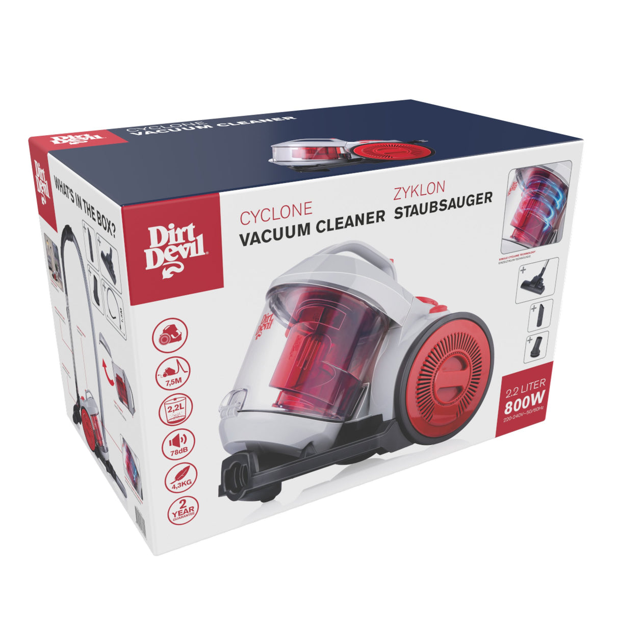 Dirt Devil Stofzuiger 800W HEPA - maximondo