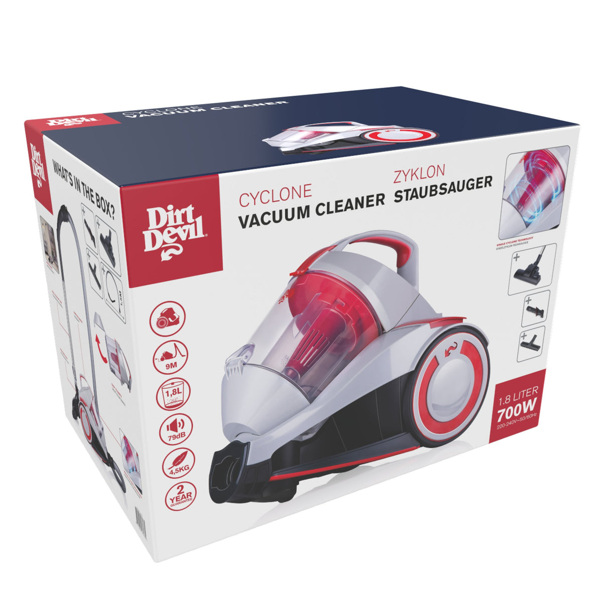 Dirt Devil Stofzuiger zonder Zak DD2502 - maximondo