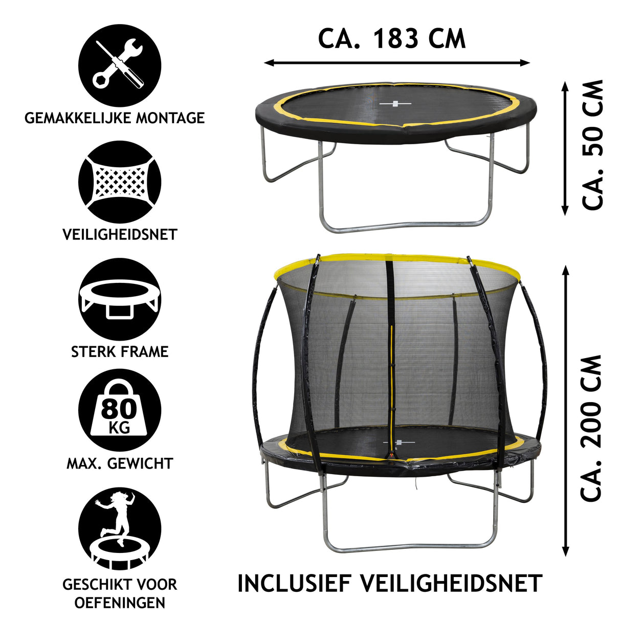 Dunlop Trampoline 6FT met Veiligheidsnet - maximondo