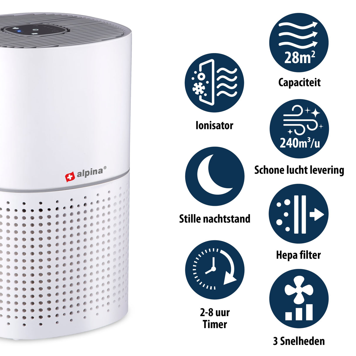 alpina Luchtreiniger met HEPA Filter - maximondo