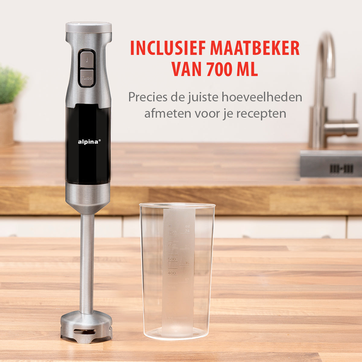 alpina Staafmixer 1000W met Maatbeker