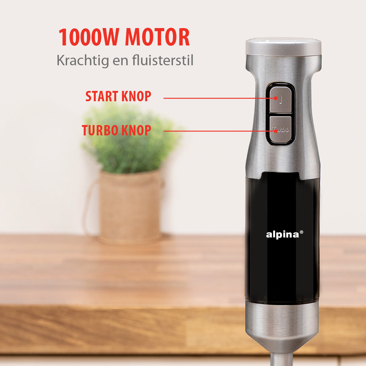 alpina Staafmixer 1000W met Maatbeker