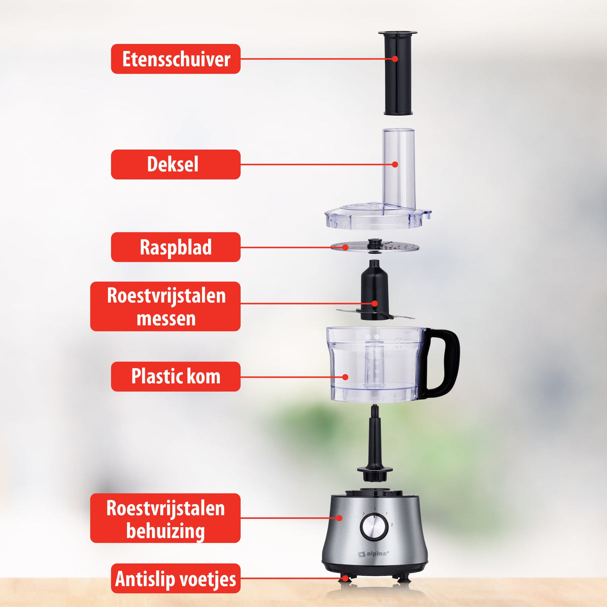 alpina 3in-1 Foodprocessor 1L 600W - maximondo