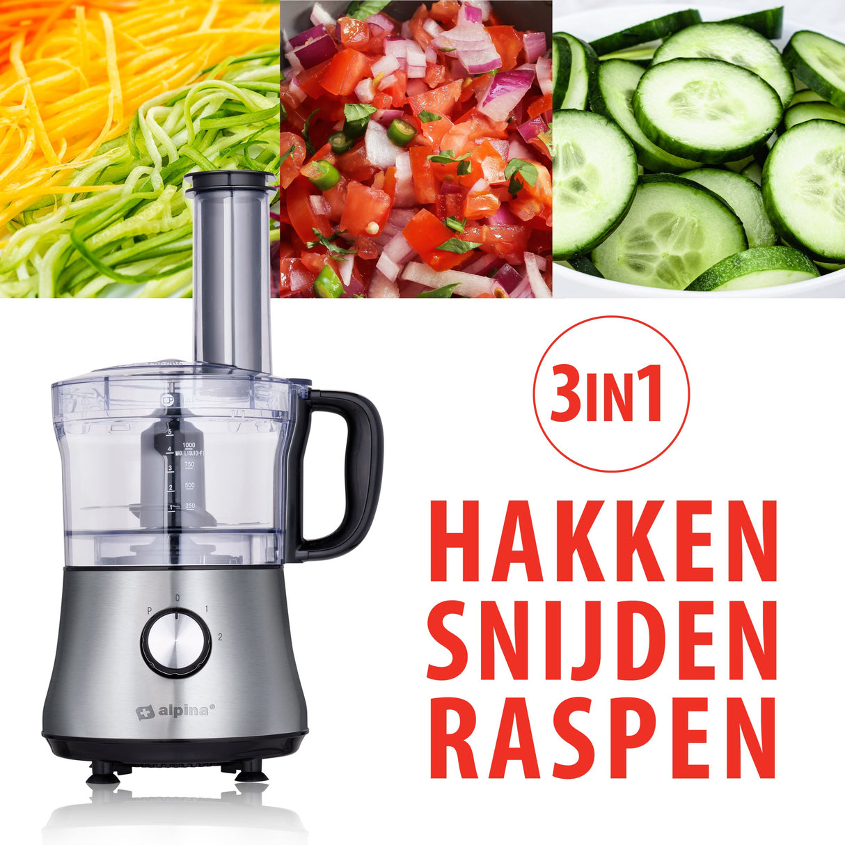 alpina 3in-1 Foodprocessor 1L 600W - maximondo