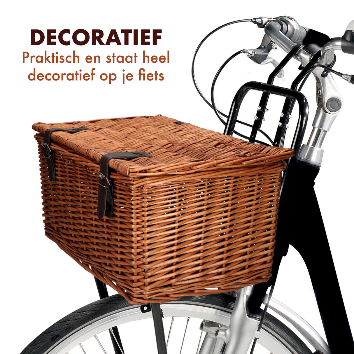 Bicycle Gear Rieten Fietsmand Voor 45x30x25cm - maximondo