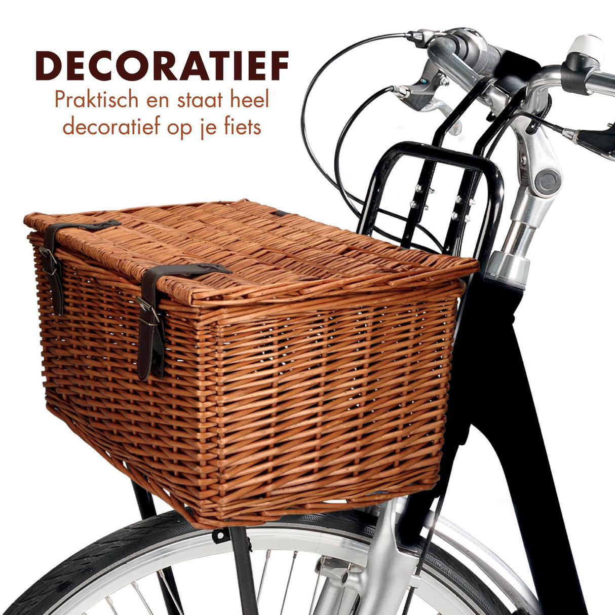 Bicycle Gear Rieten Fietsmand Voor 45x30x25cm - maximondo