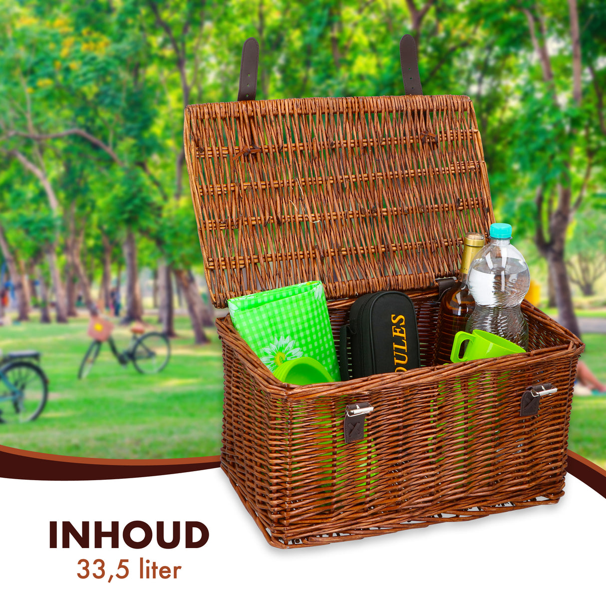 Bicycle Gear Rieten Fietsmand Voor 45x30x25cm - maximondo