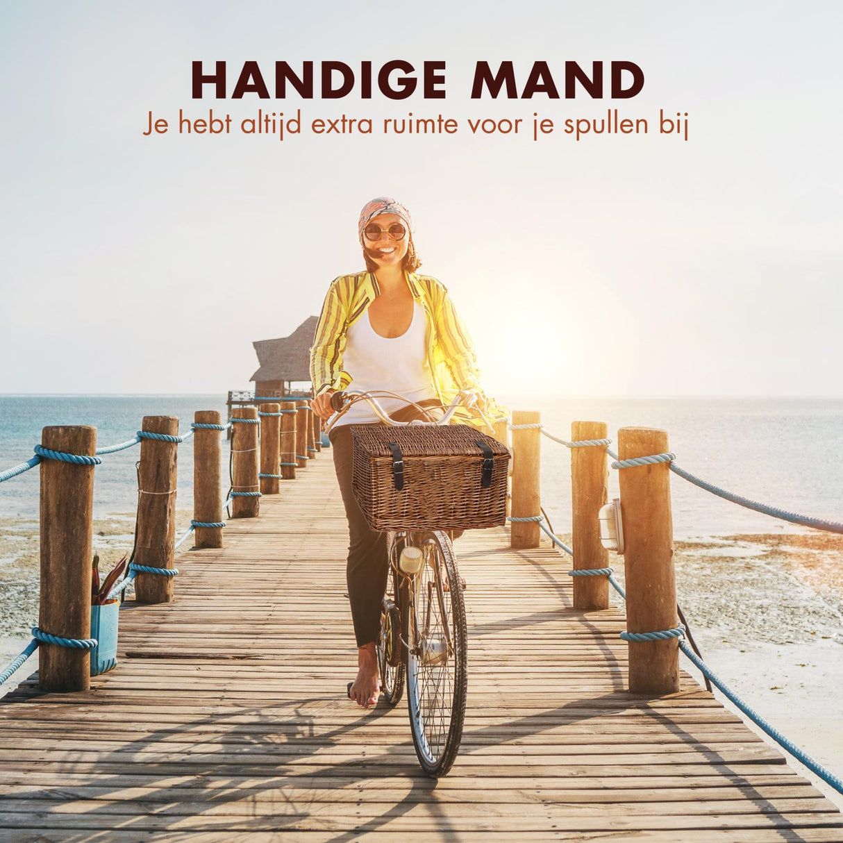 Bicycle Gear Rieten Fietsmand Voor 45x30x25cm - maximondo