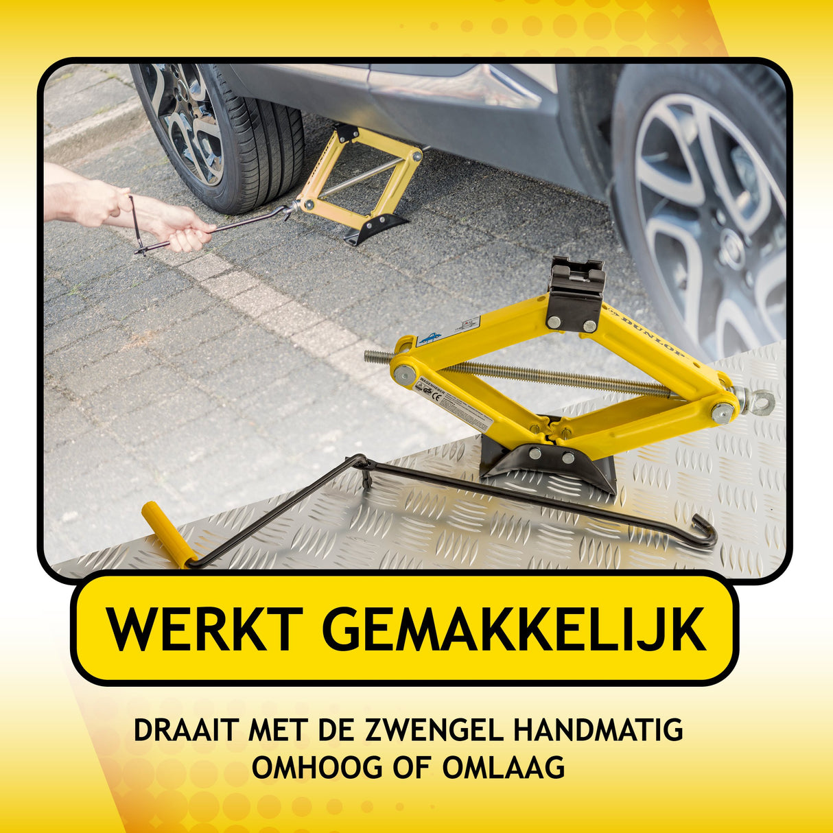 Dunlop Autokrik 1500KG - Geel/Zwart