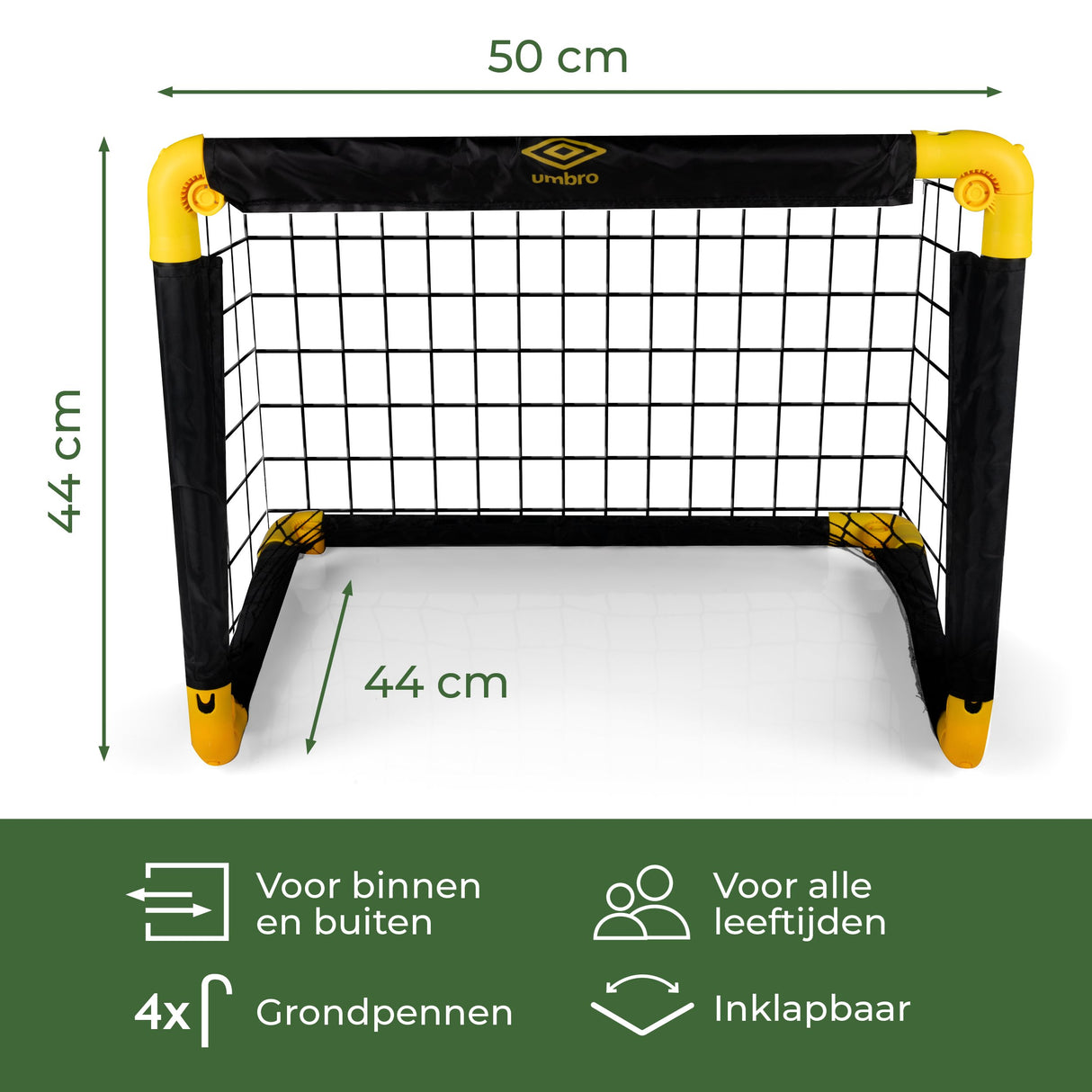Umbro Voetbaldoel 56 x 44,5 x 44,5cm set van 2 - Opvouwbaar - maximondo