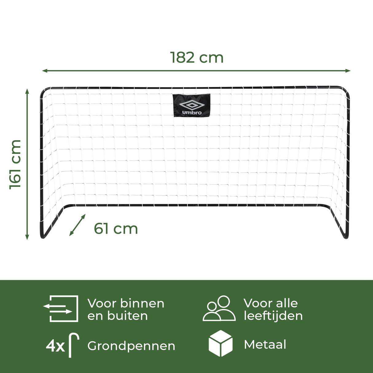 Umbro Voetbaldoel 26 x 3 x 106cm - Opvouwbaar - maximondo