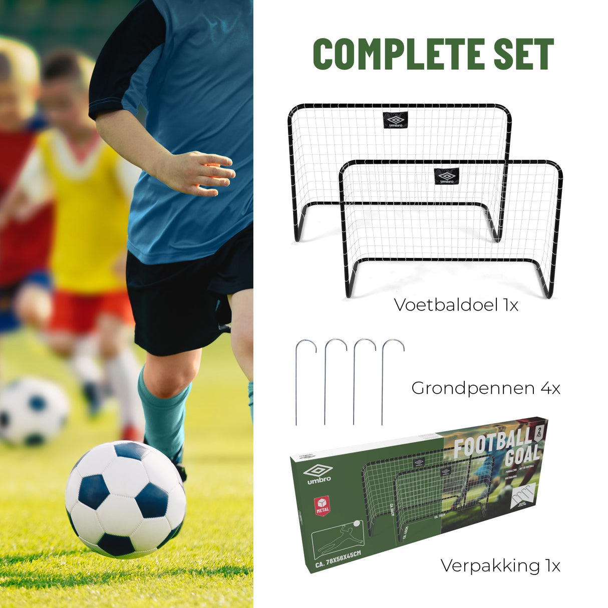 Umbro Voetbaldoel 78 x 56 x 45cm set van 2 - maximondo