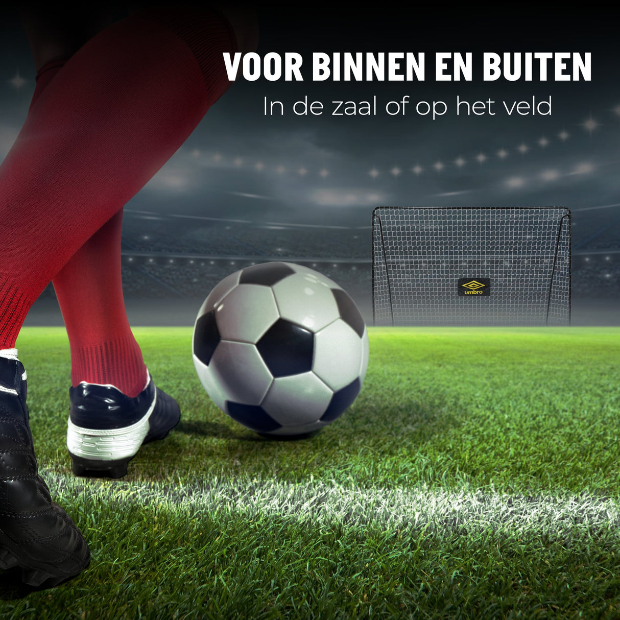 Umbro Voetbaldoel 300x120x205 cm - Zwart/Geel - maximondo