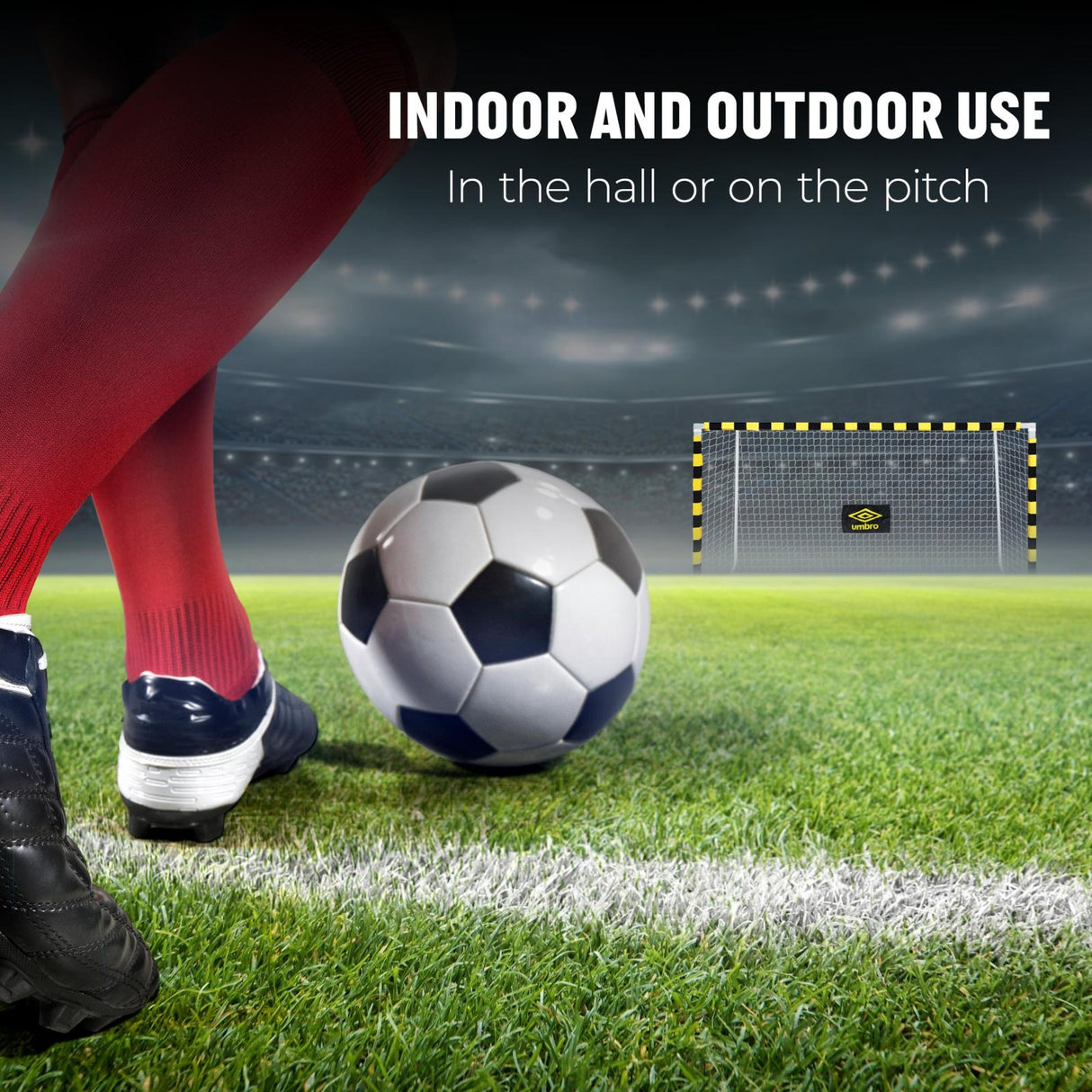 Umbro Voetbaldoel 300x200 cm - Zwart/Geel - maximondo