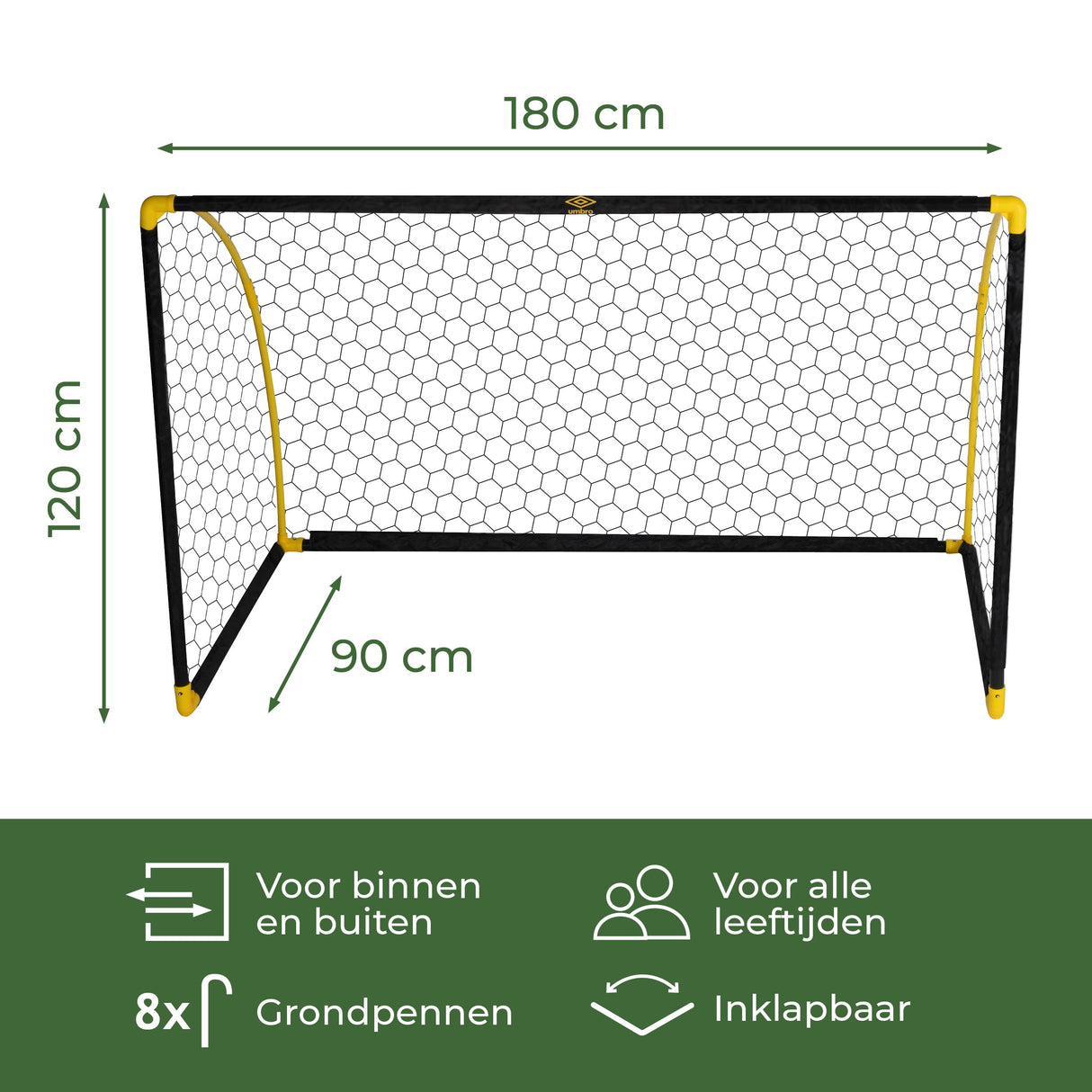 Umbro Voetbaldoel 178 x 92,5 x 123cm - Opvouwbaar - maximondo