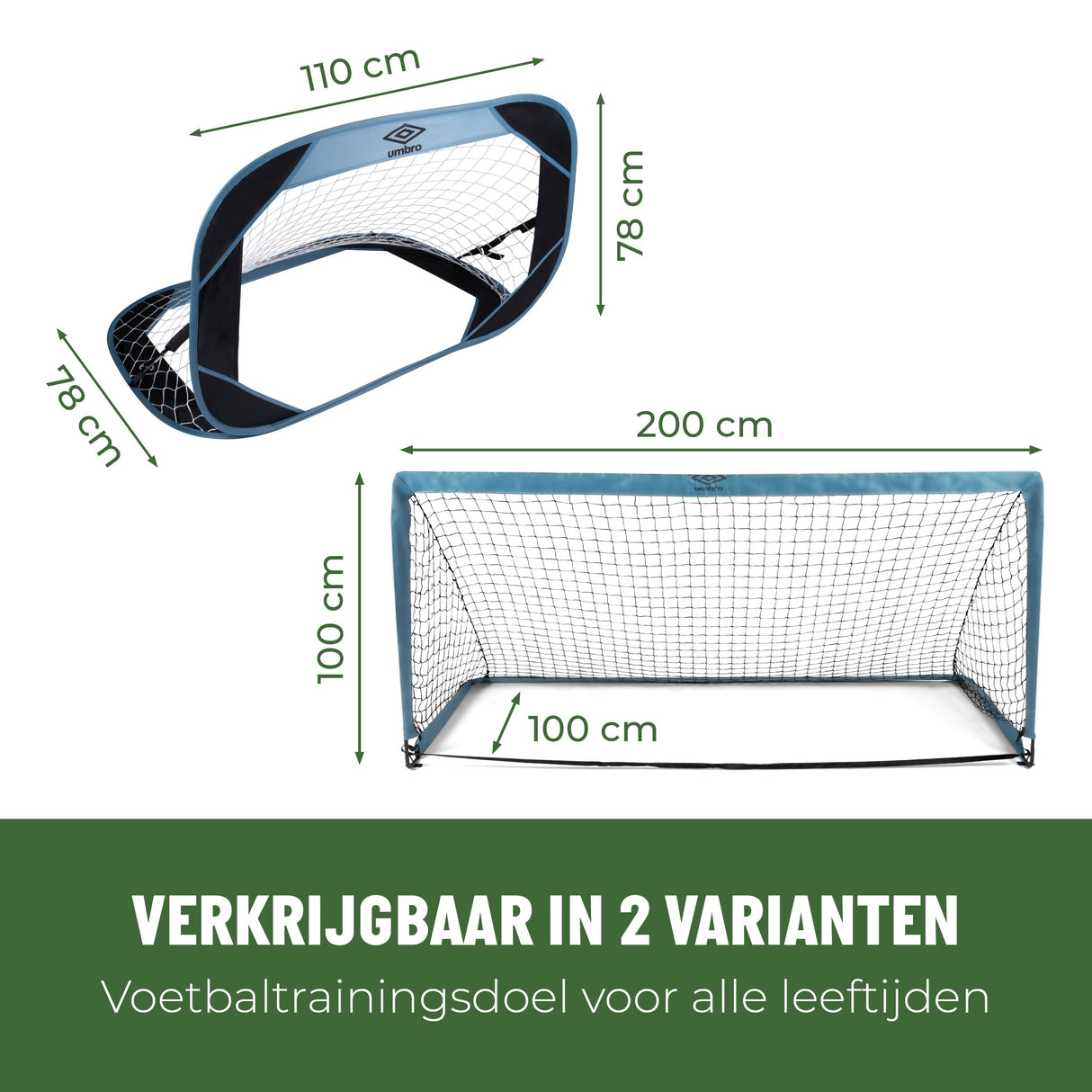 Umbro Voetbaldoel 200x100x100 cm - maximondo