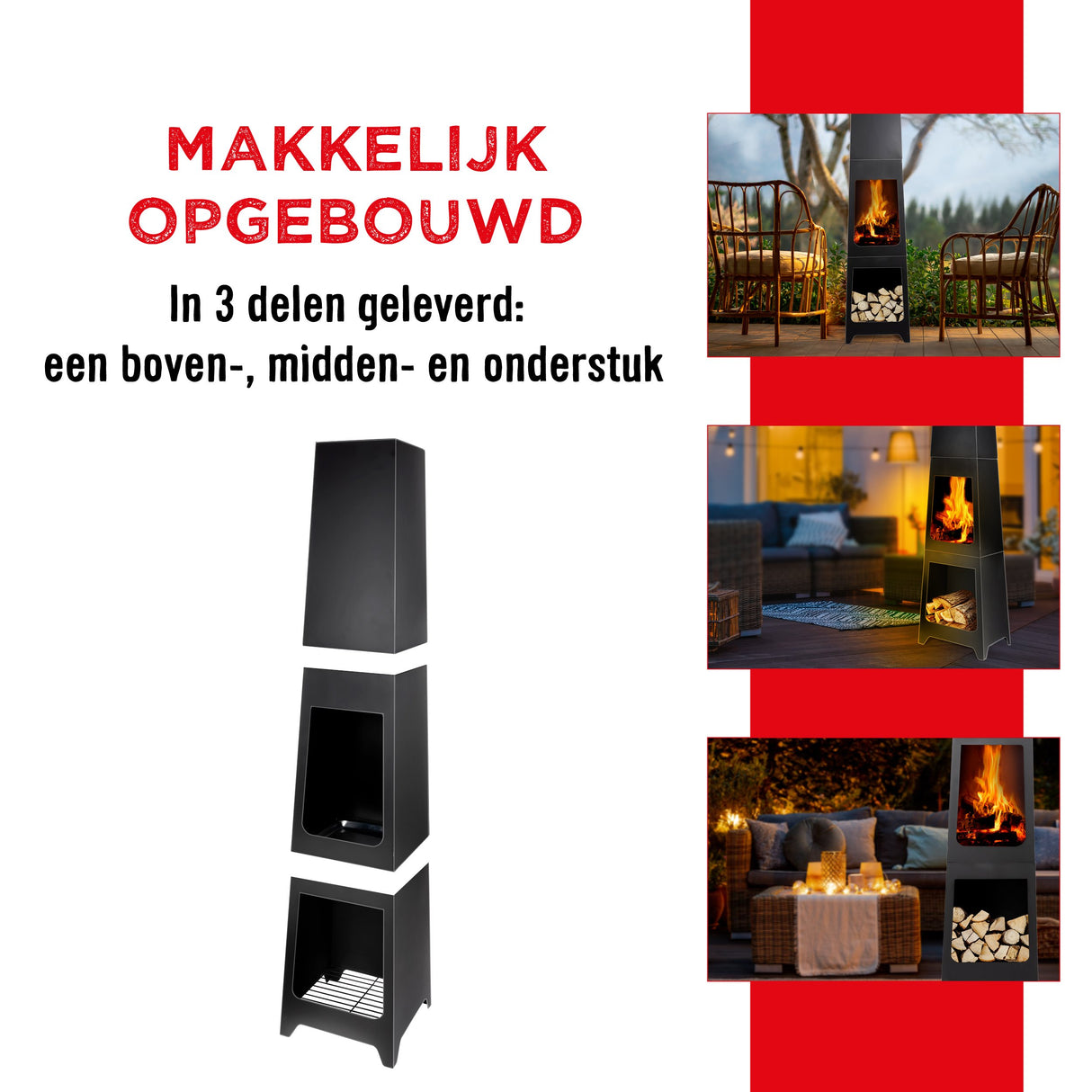 BBQ Collection Tuinhaard 36 x 36 x 150 cm - maximondo