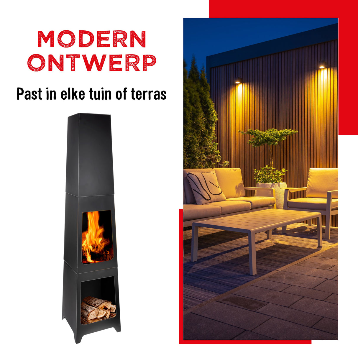 BBQ Collection Tuinhaard 36 x 36 x 150 cm - maximondo