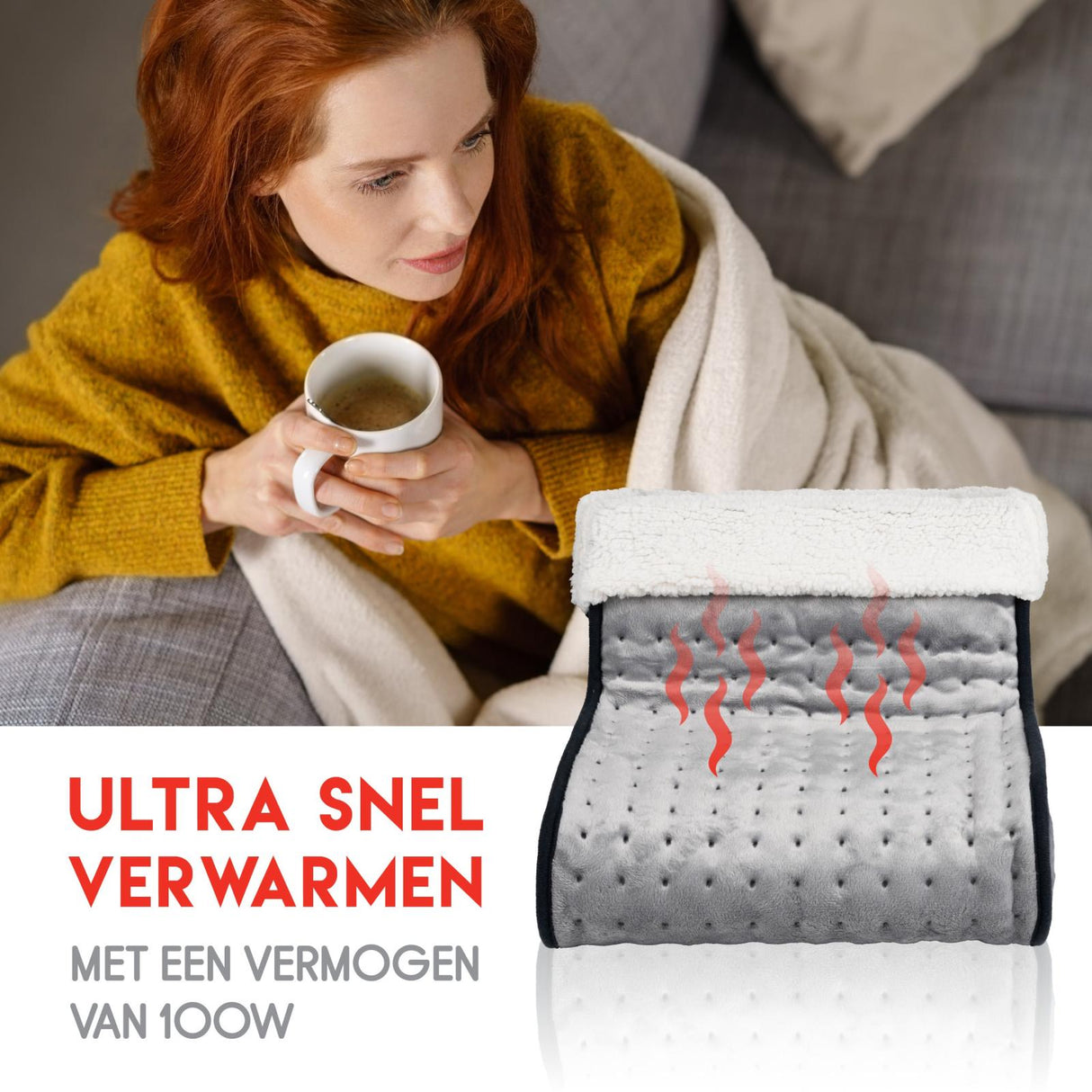 Elektrische Voetenwarmer Lichtgrijs - maximondo