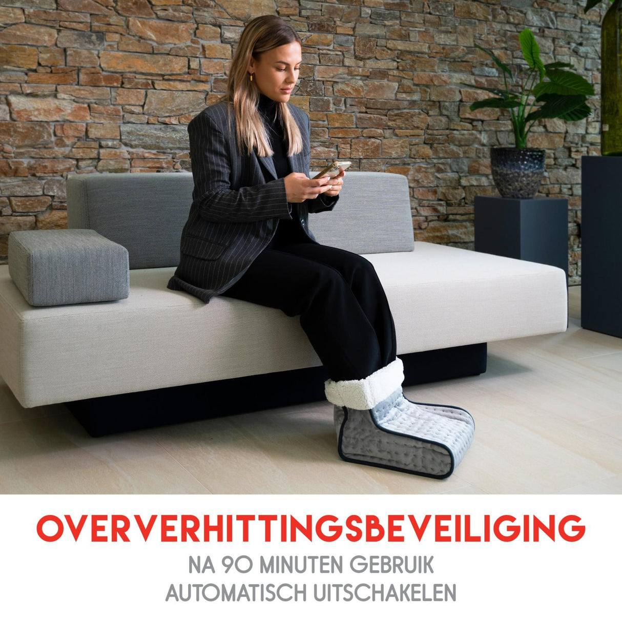 Elektrische Voetenwarmer Lichtgrijs - maximondo