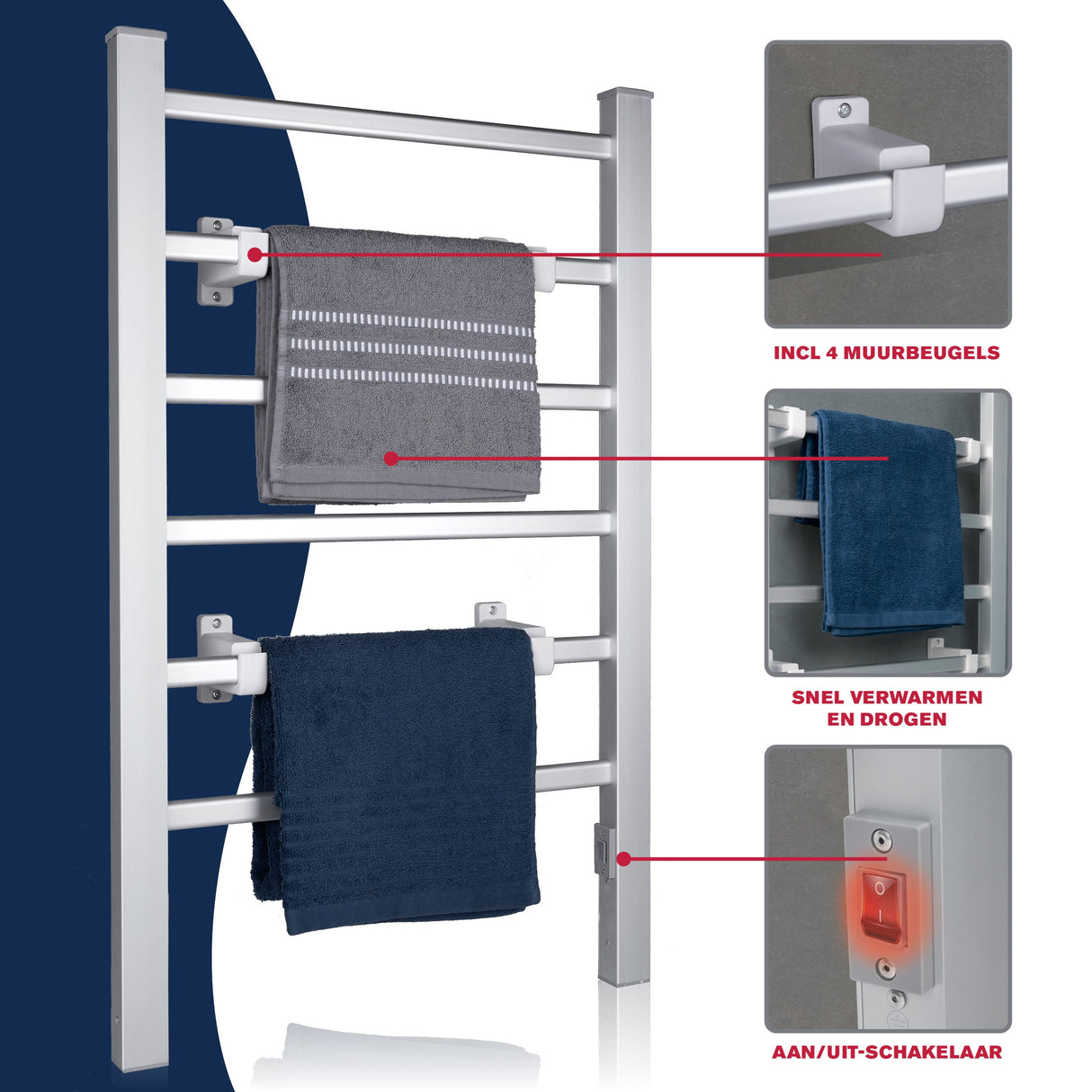 Dirt Devil Handdoekenrek Grijs - maximondo