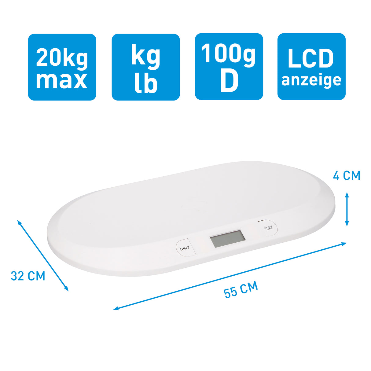 Grundig Baby Weegschaal Digitaal - Tot 20kg - LCD Display - maximondo