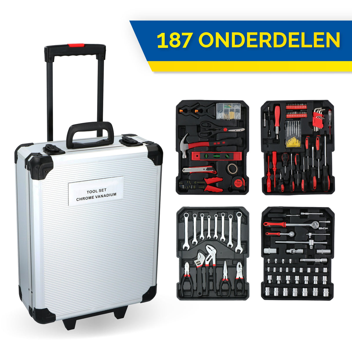 Kinzo handgereedschapset 187-delig