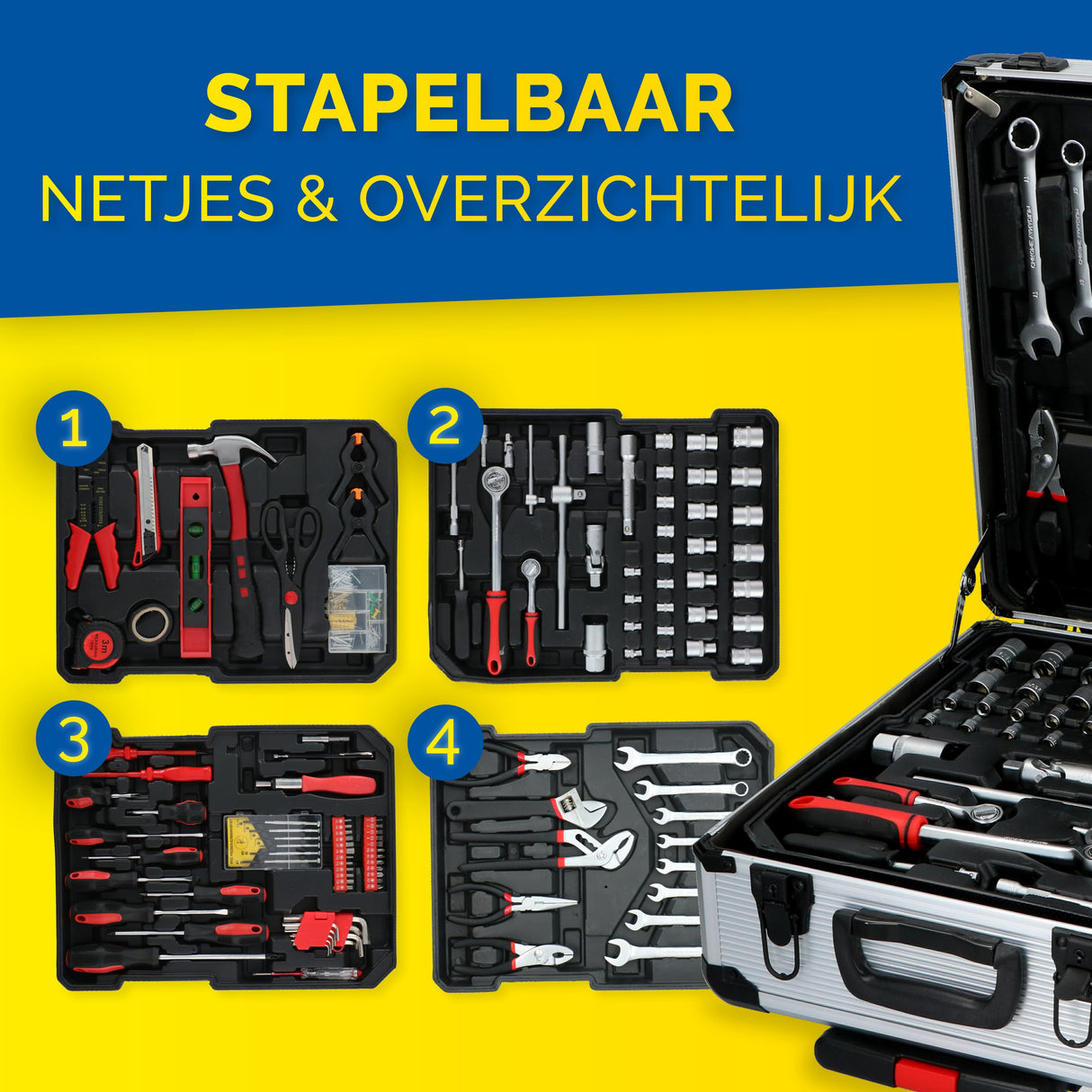 Kinzo handgereedschapset 187-delig