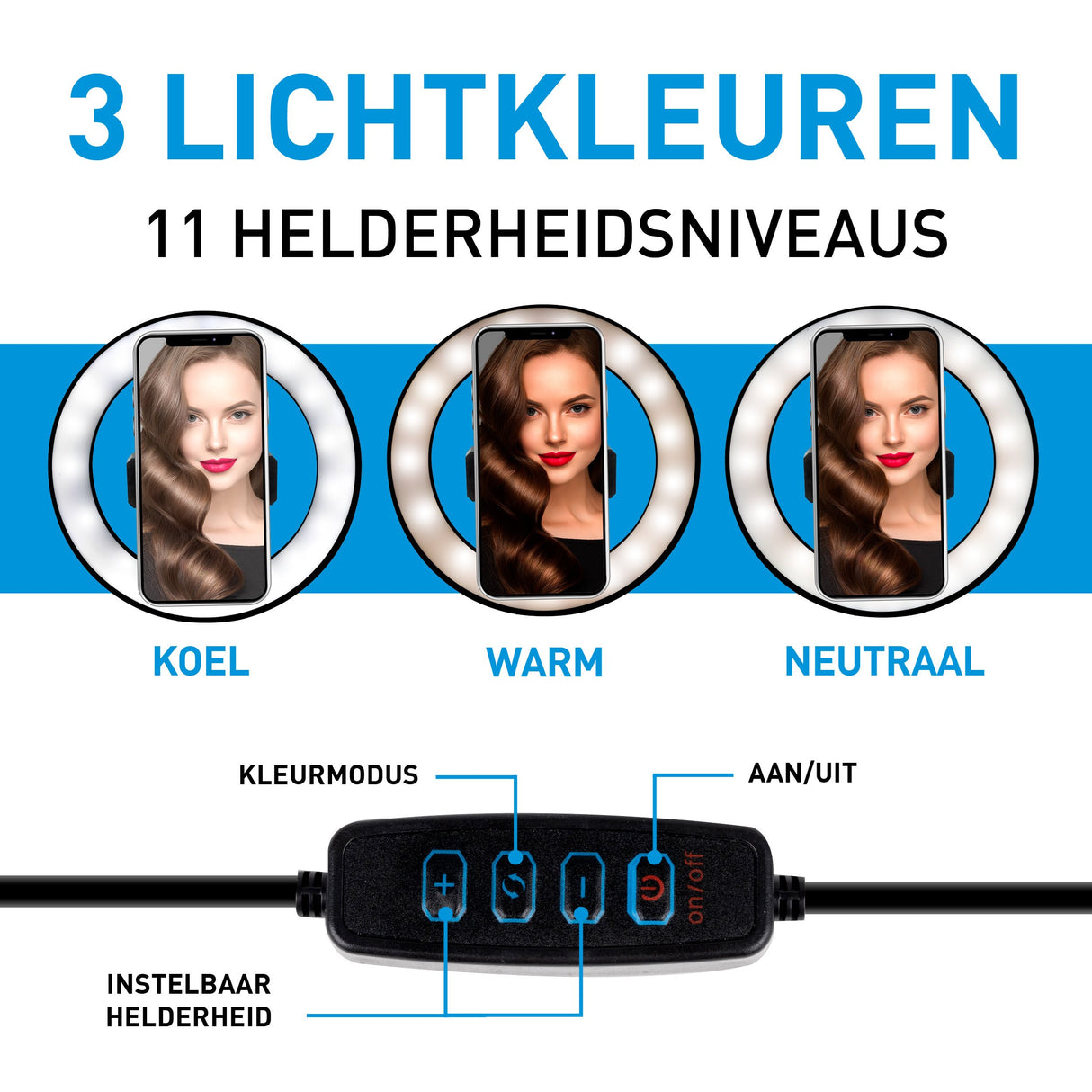 Grundig Selfie Ringlamp - 210 cm - maximondo