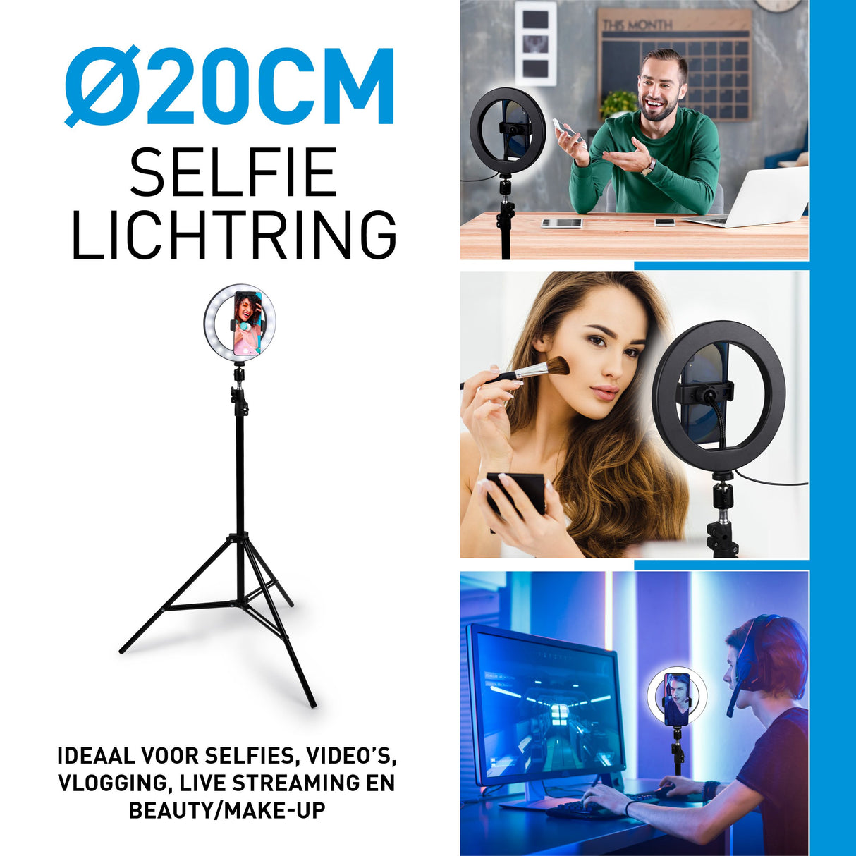 Grundig Selfie Ringlamp - 210 cm - maximondo