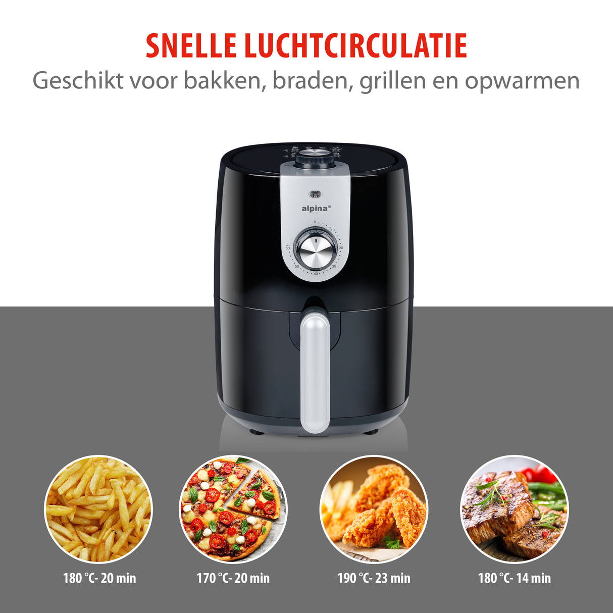alpina Airfryer 2L Heteluchtfriteuse - maximondo