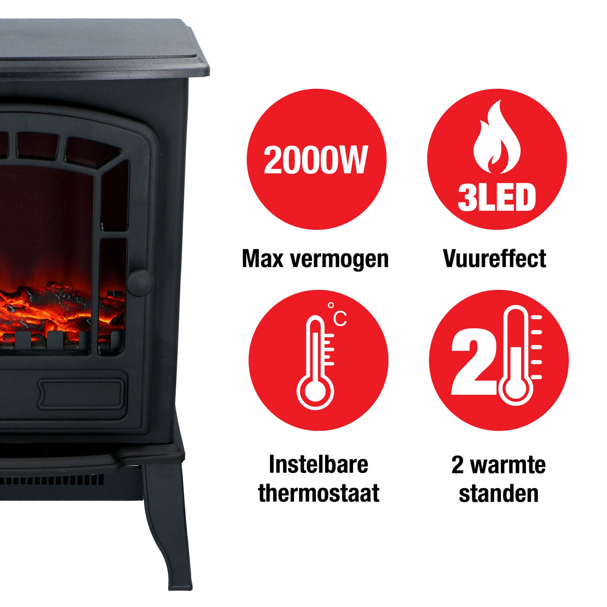 Classic Fire Sfeerhaard Elektrisch Torino 2000W - maximondo