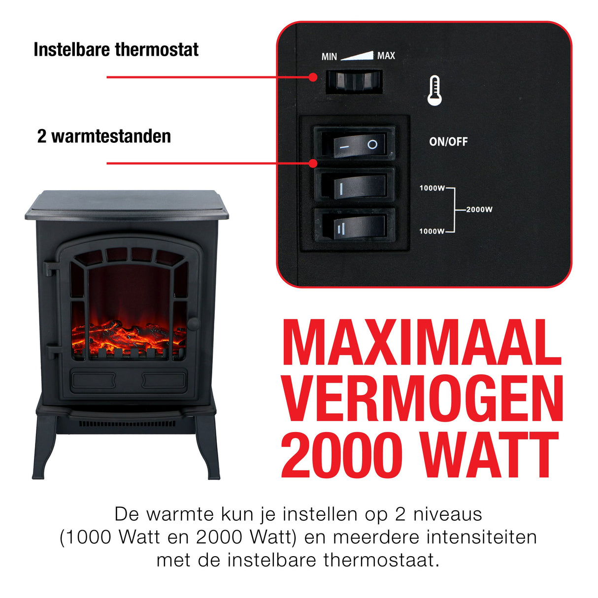 Classic Fire Sfeerhaard Elektrisch Torino 2000W - maximondo