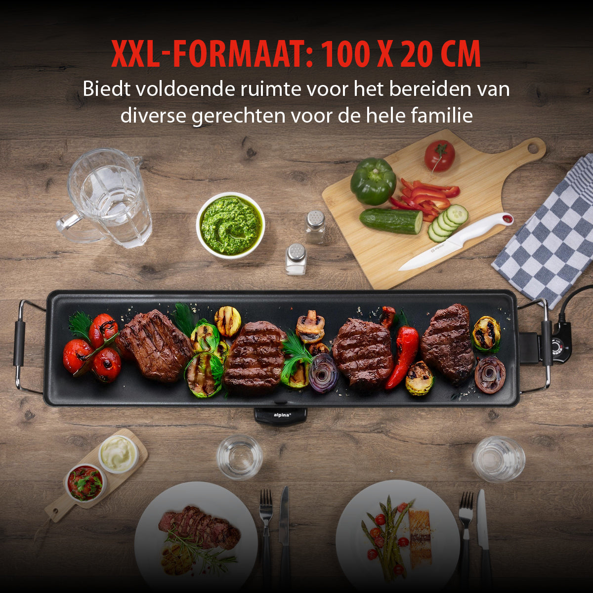 alpina Bakplaat Teppanyaki, Zwart - maximondo