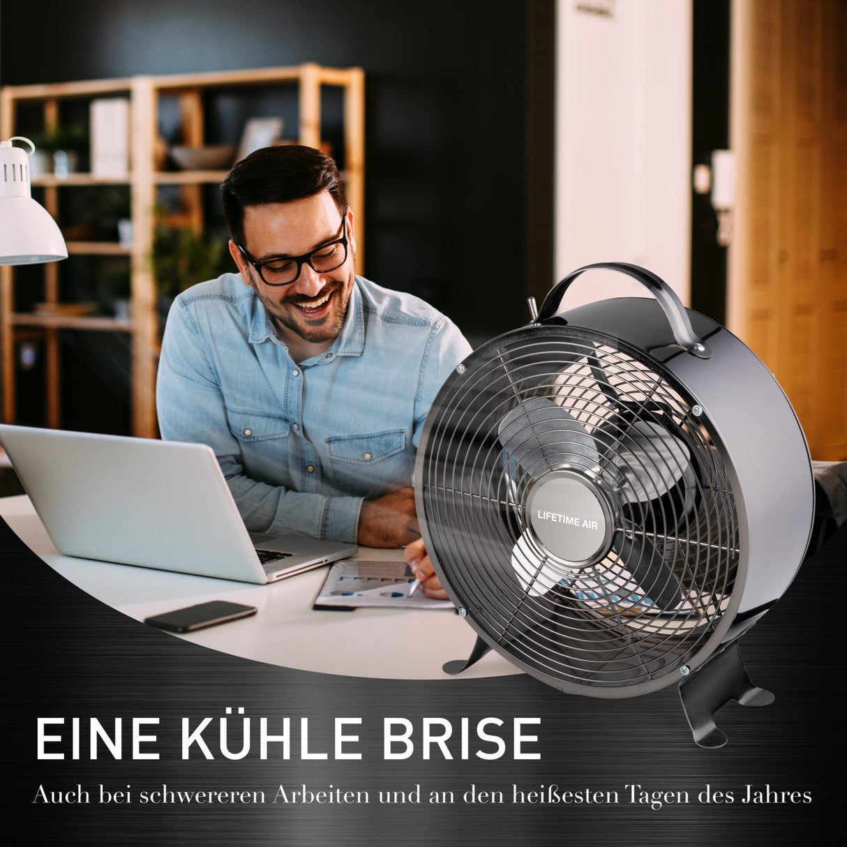 Lifetime Air Tafelventilator Zwart - maximondo
