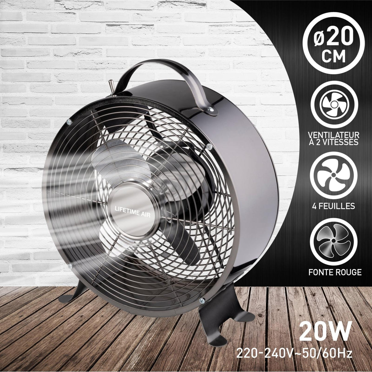 Lifetime Air Tafelventilator Zwart - maximondo