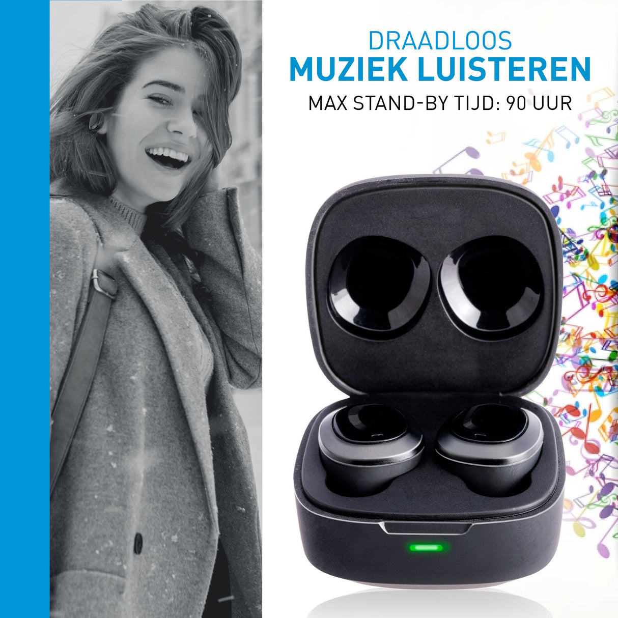 Grundig Oortjes Bluetooth Zwart - maximondo