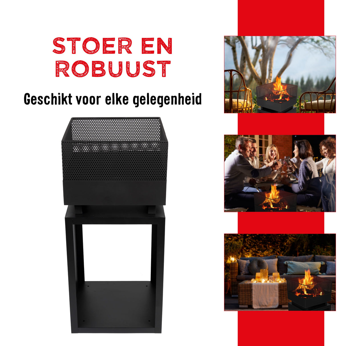 BBQ Collection Vuurkorf 39x39x85 cm - maximondo