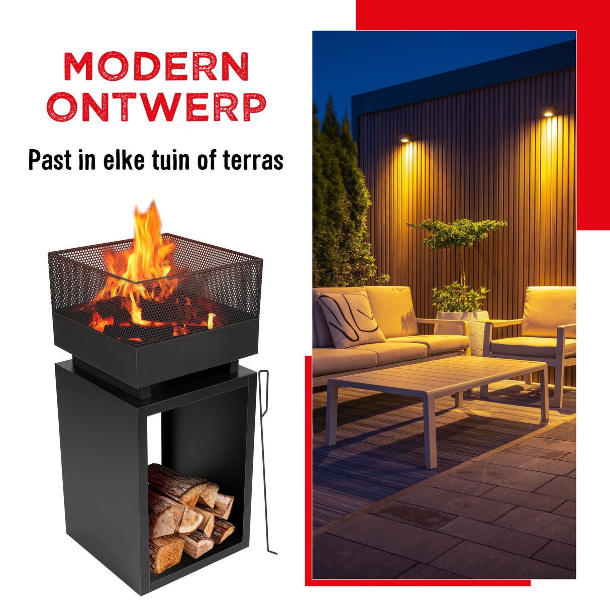 BBQ Collection Vuurkorf 39x39x85 cm - maximondo