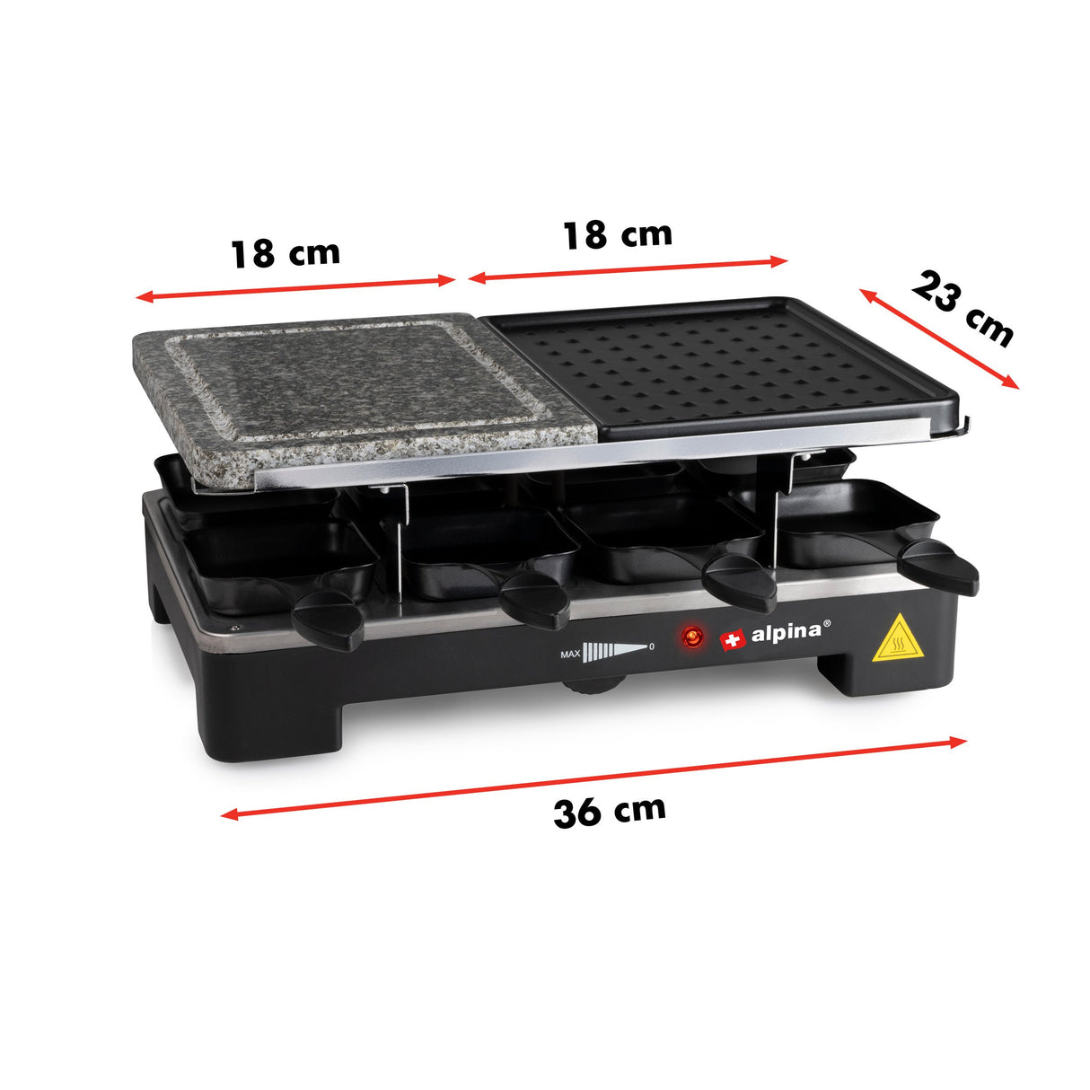 alpina Gourmetstel, Bakplaat en Steengrill - maximondo