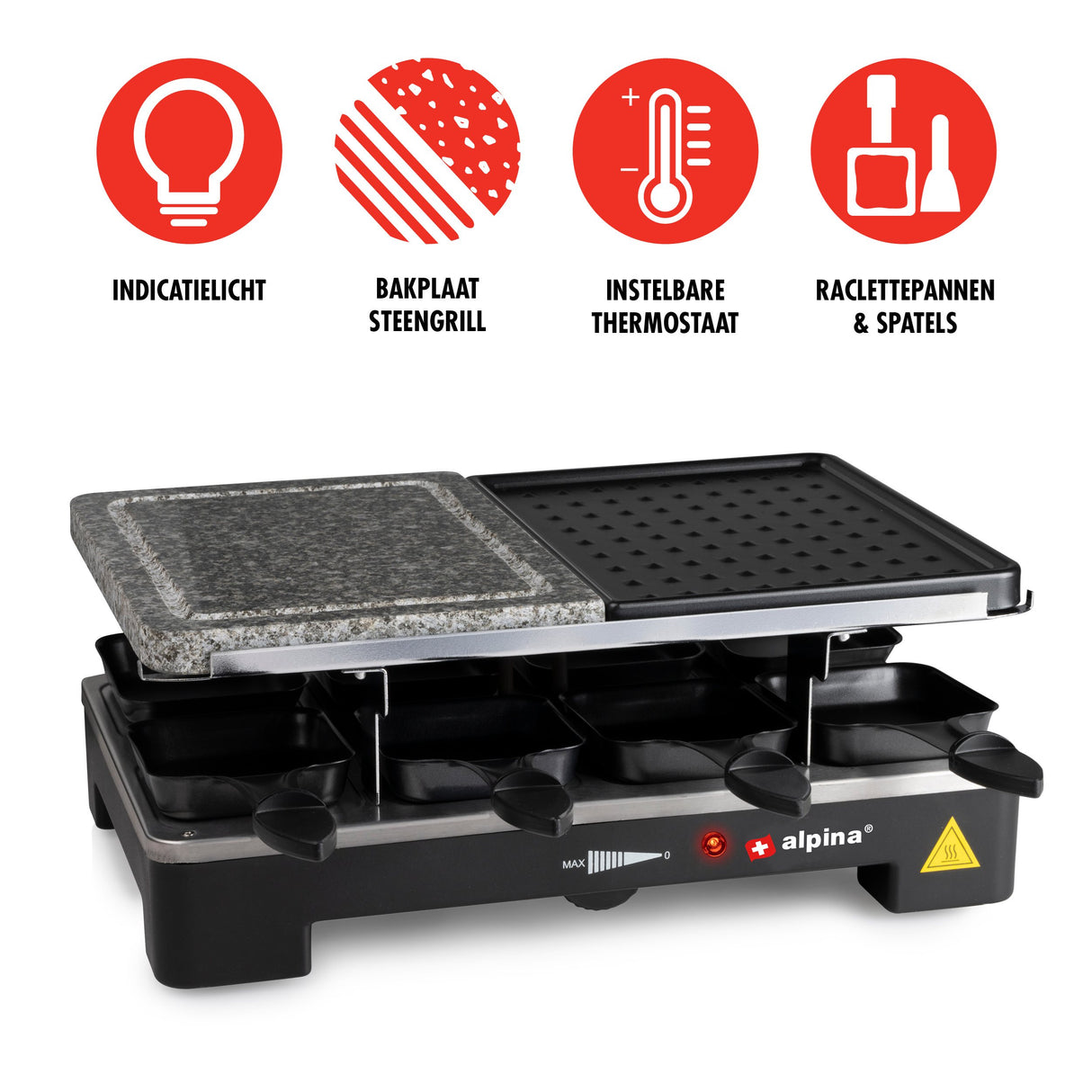 alpina Gourmetstel, Bakplaat en Steengrill - maximondo