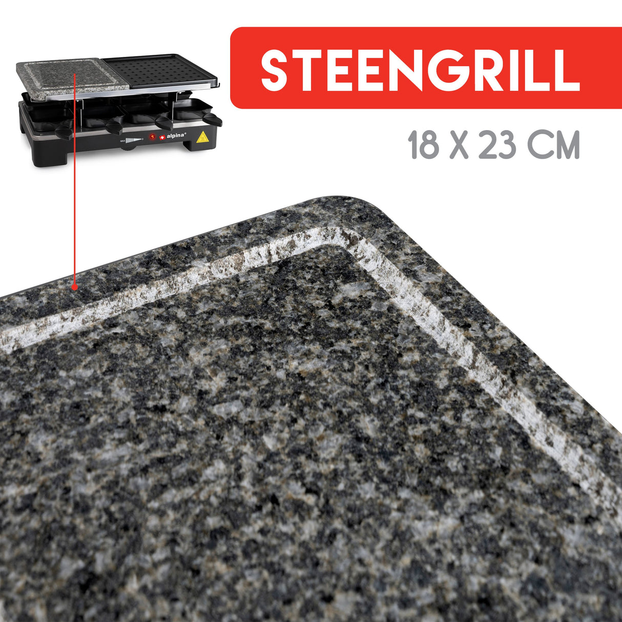 alpina Gourmetstel, Bakplaat en Steengrill - maximondo