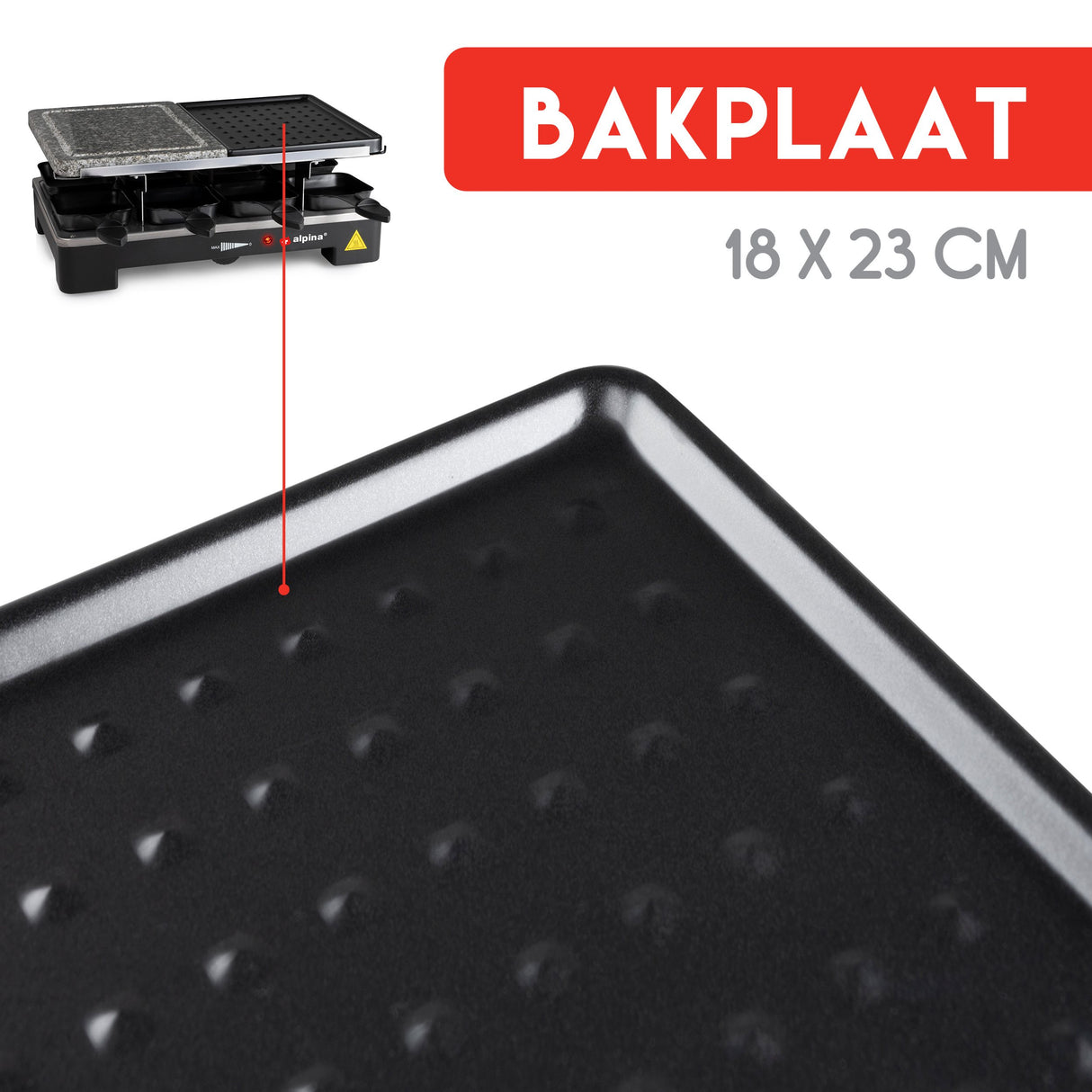 alpina Gourmetstel, Bakplaat en Steengrill - maximondo