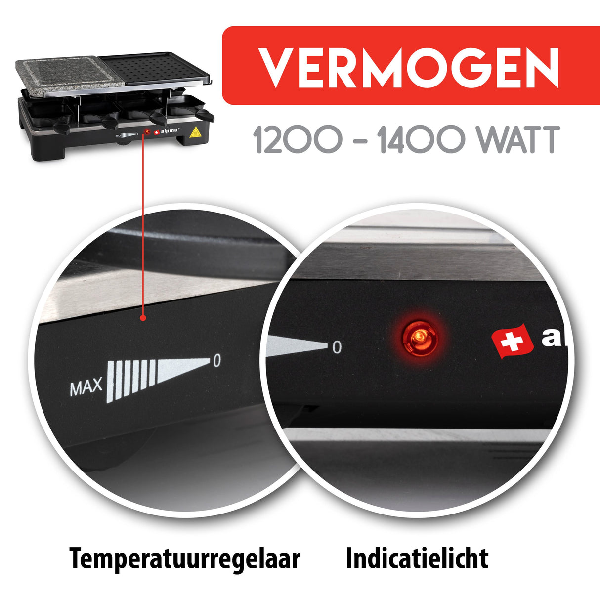 alpina Gourmetstel, Bakplaat en Steengrill - maximondo