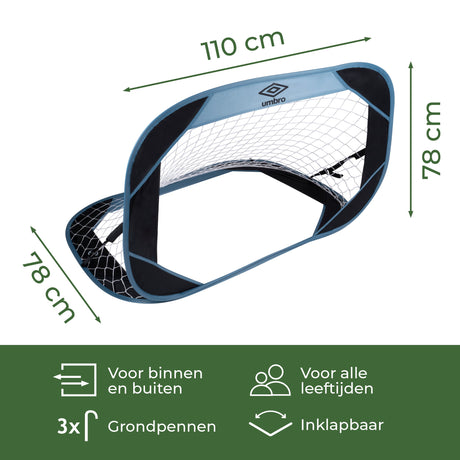 Umbro Pop Up Voetbaldoel 110x78x78 cm - maximondo