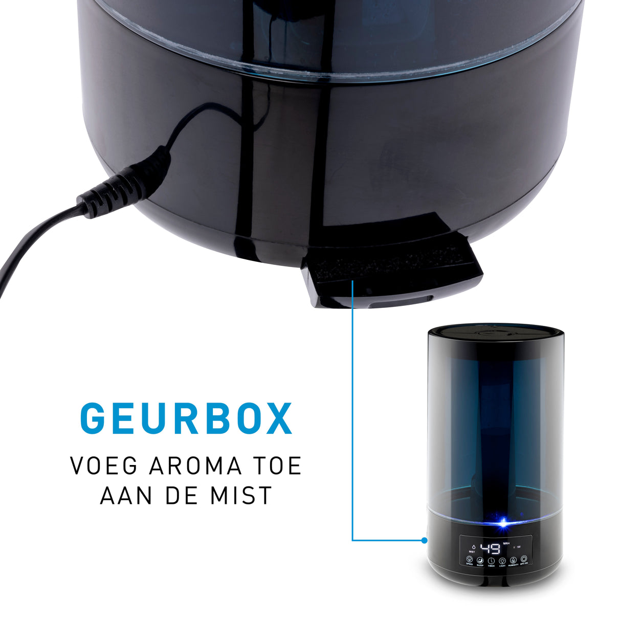 Grundig Luchtbevochtiger en Diffuser Aromatherapie - Zwart - maximondo