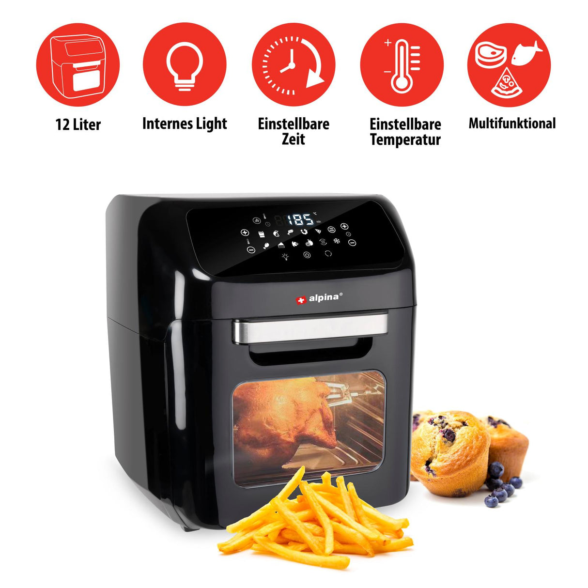 Hetelucht Oven/ Airfryer 12 Liter - maximondo
