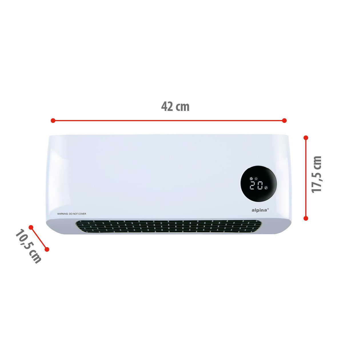alpina wandverwarming en ventilator PTC keramisch 2000W - maximondo