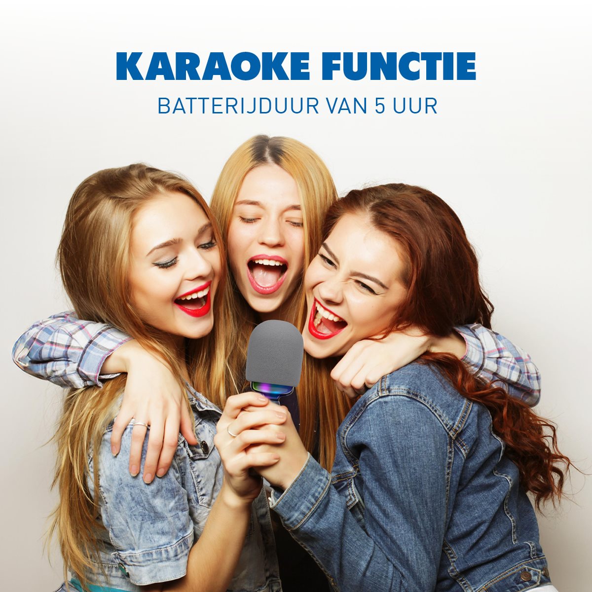 Karaoke Microfoon Bluetooth RGB Licht, 5 Uur - maximondo